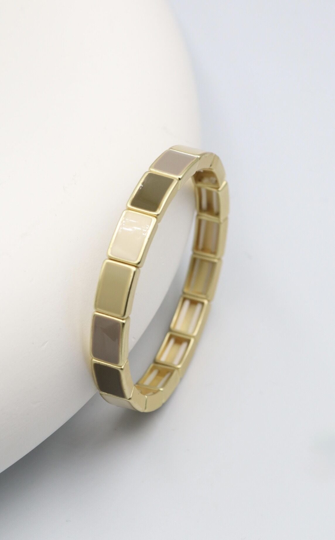 Porselen Kaplama Dikdörtgen Model Mat Renk Geçişli Lastikli Bileklik