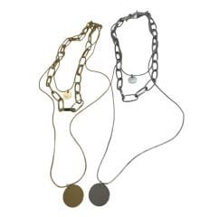 Özel Seri Üçlü Daire  Madalyon Uç Kolye