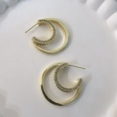 Özel Seri Zirkon Taşlı Daire Küpe