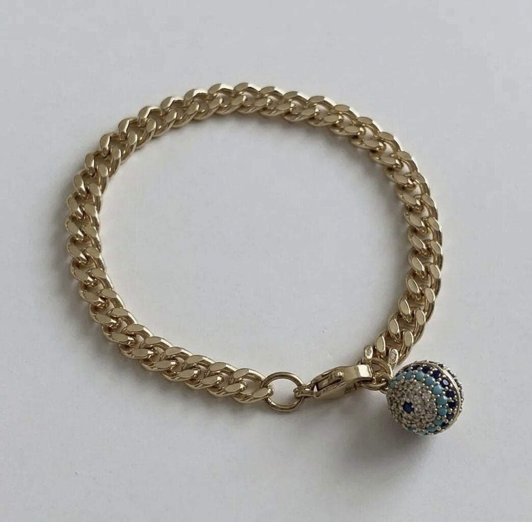 Özel Seri Renkli Gömme Nazar Figür Sallantılı Zincir Bileklik