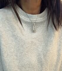 Gümüş Kaplama Zirkon Taşlı Balon Harf Kolye