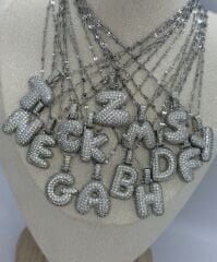 Gümüş Kaplama Zirkon Taşlı Balon Harf Kolye