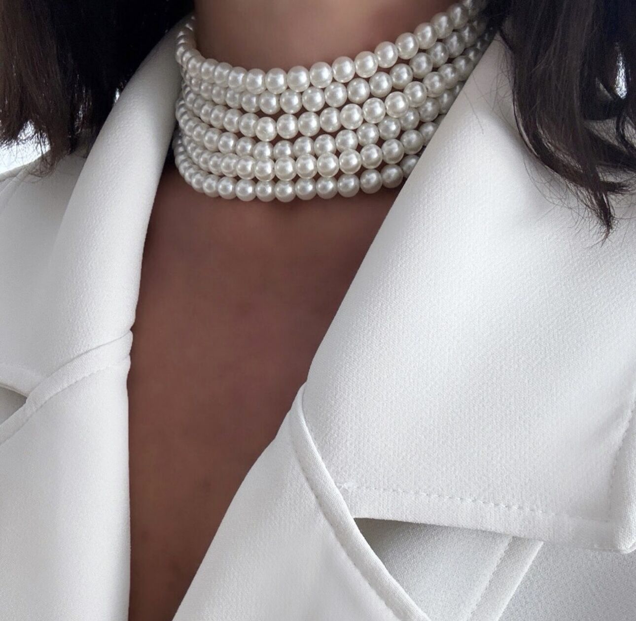 Altı Sıra İnci Choker Kolye
