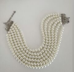 Altı Sıra İnci Choker Kolye