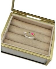 Özel Seri Kalem Gold Şerit Detay Önden Kapama Yüzük