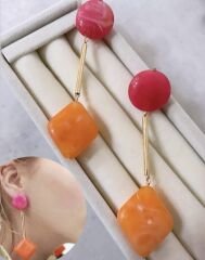 Marka Model Renkli Reçine Küpe