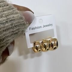 Üçlü İthal Tombul Halka Set Küpe