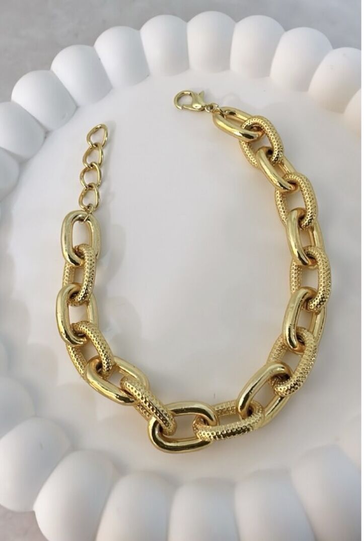 Tırtıklı Oval Zincir Bileklik