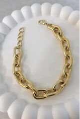 Tırtıklı Oval Zincir Bileklik