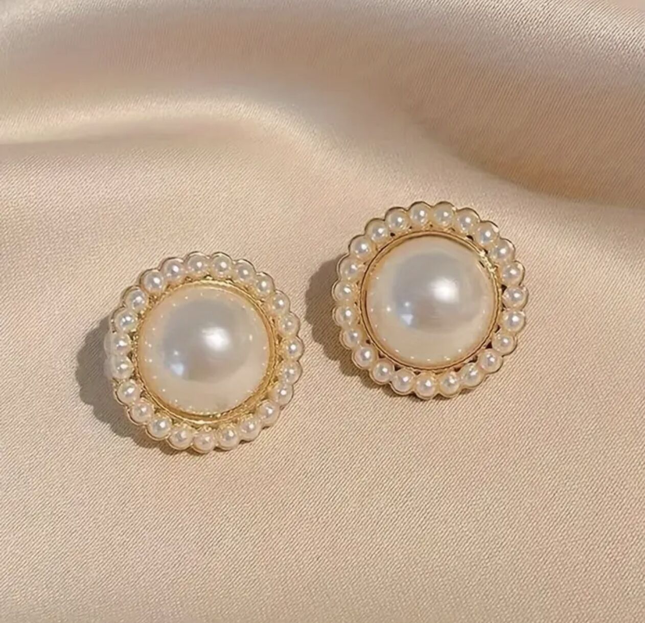 Özel Seri İnci Çerçeve Vintage Küpe
