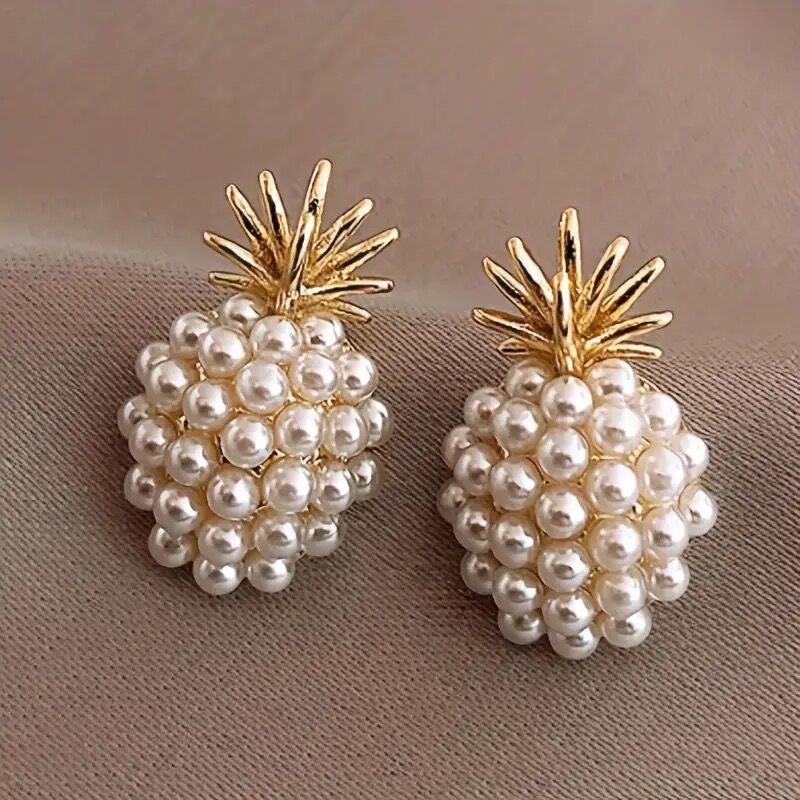 Özel Seri İncili Ananas Küpe