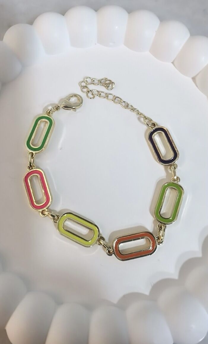 Mix Mineli Oval Halka Bileklik