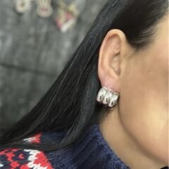 Çoklu Plaka Görünüm C Model Halka Küpe