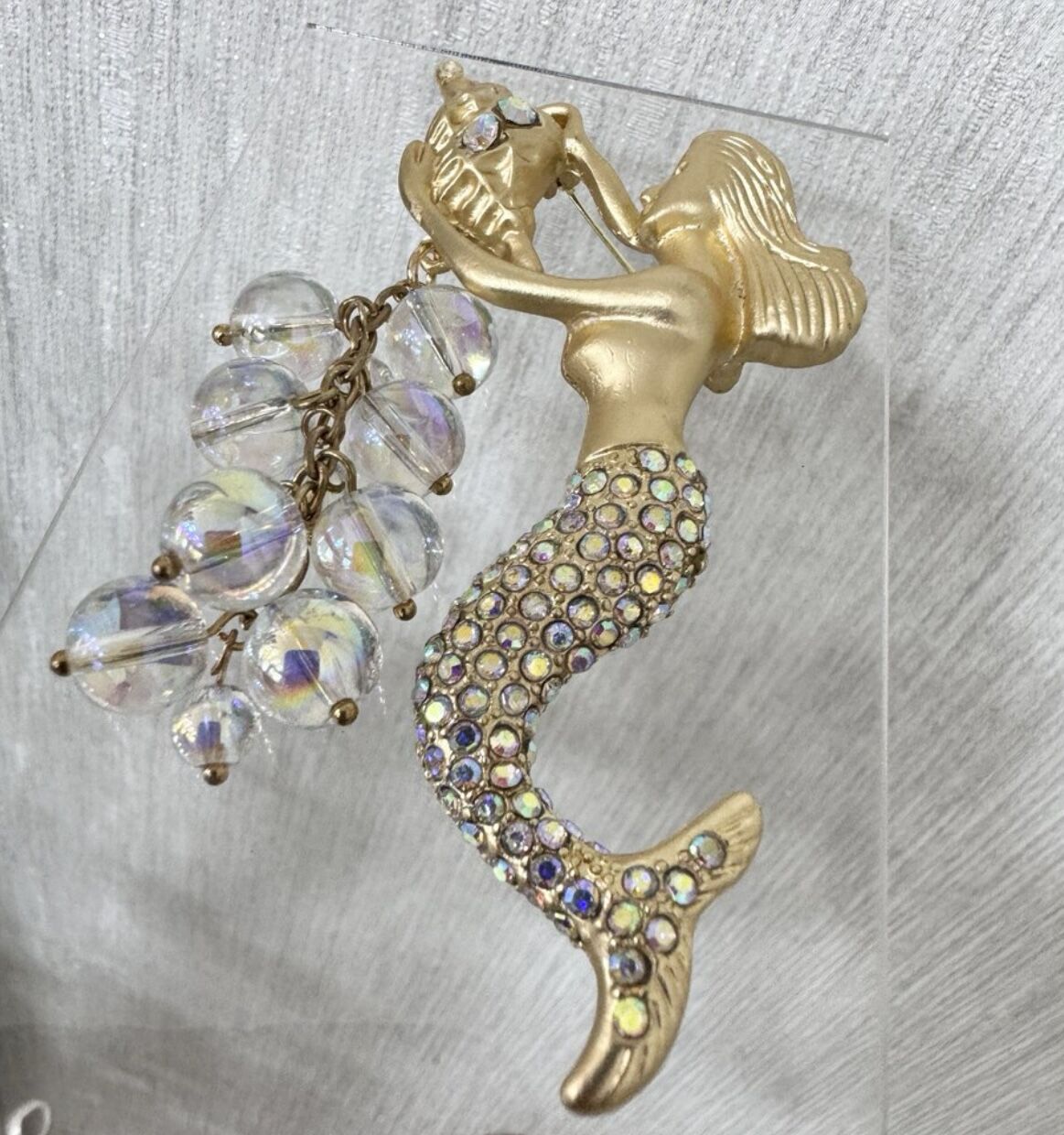 İthal Zirkon Taşlı Deniz Kızı Broş
