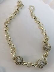 Özel Seri 14K Altın Kaplama  Üç Top Bileklik