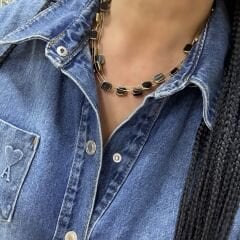 Özel Seri Kare Kesme Cam Detay Çoklu Tel Kolye