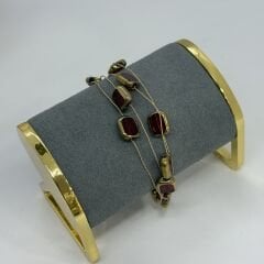 Özel Seri Kare Kesme Cam Çoklu Tel Bileklik