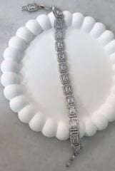 Özel Seri 14K Gümüş Kaplama  Baged Zirkon Taşlı Bileklik