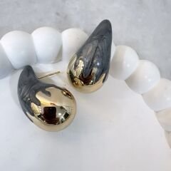 Hareli Gold Detay Tasarım Damla Küpe