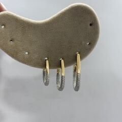 Özel Seri Zirkon Taşlı Oval Set küpe