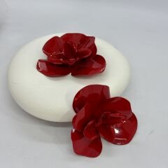 Marka Model Kırmızı Çiçek Küpe