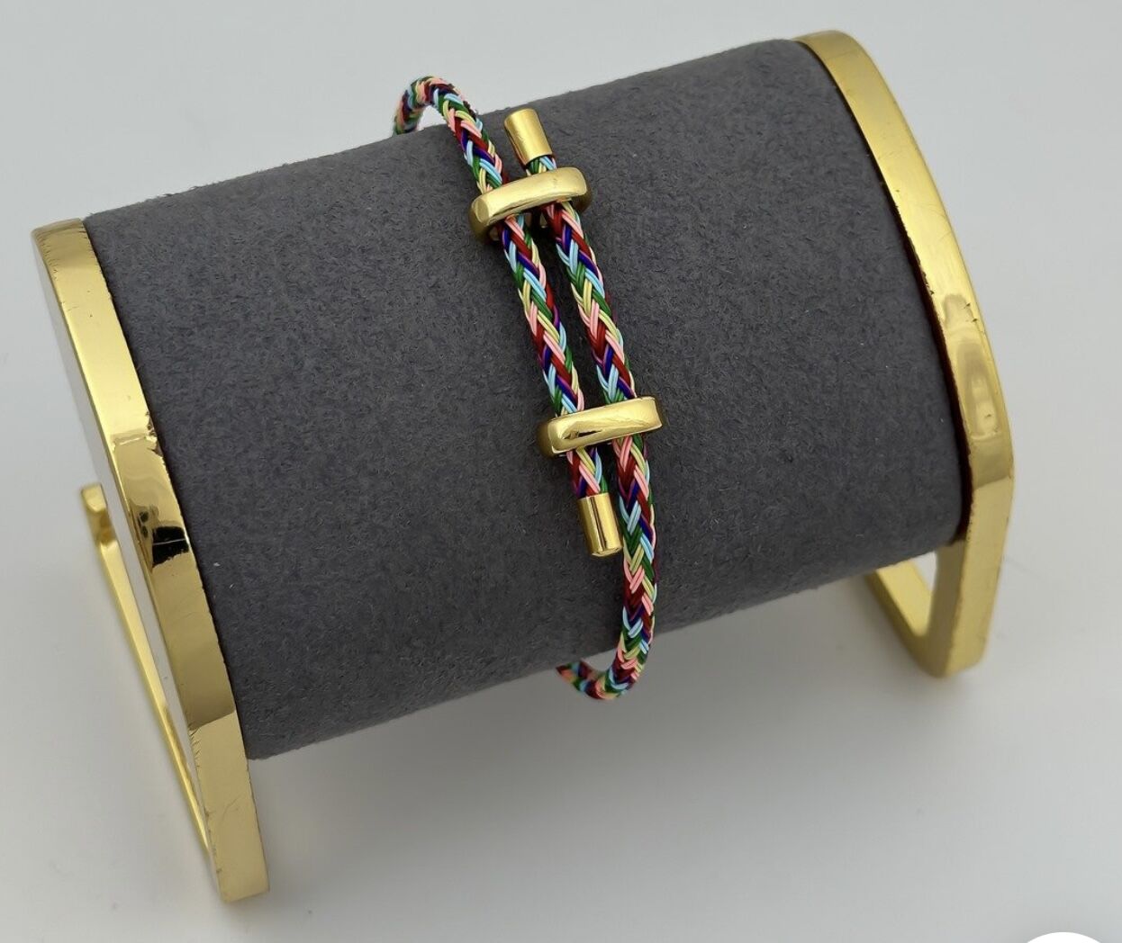 Renk Geçişli Örme İp Çelik Plaka Detay Ayarlanabilir Bileklik