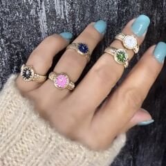 Özel Seri Renkli Saat Figür Vintage Yüzük