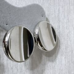 Marka Model Geniş Oval Plaka Küpe