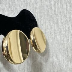 Marka Model Geniş Oval Plaka Küpe