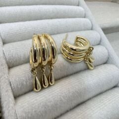 Özel Seri Damla Sallantı Çoklu Görünüm Halka Küpe