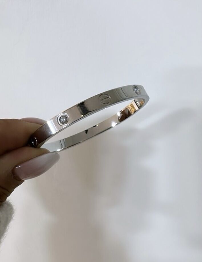 Taşlı Çelik Cartier Model Kelepçe Bileklik