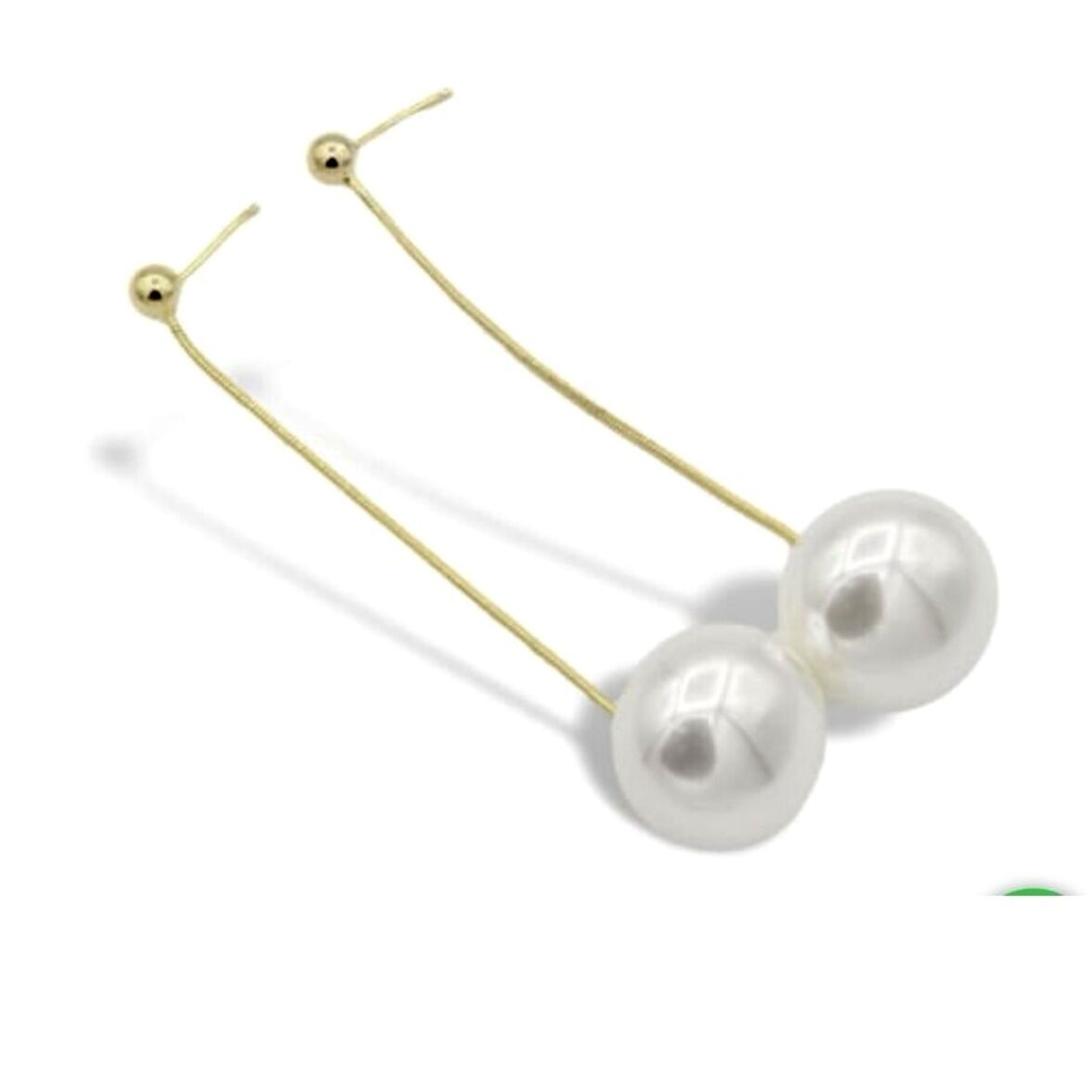 Mini Topçuk Detay İtalyan Zincir Top İnci Sallantılı Küpe