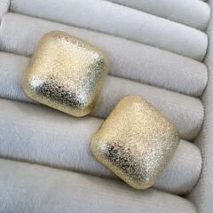 Mat Gold Kare Küpe