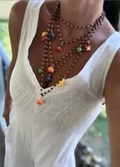 Özel Seri Marka Model Çoklu Meyve Charmlı Kolye