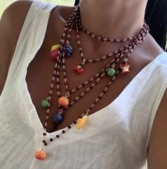 Özel Seri Marka Model Çoklu Meyve Charmlı Kolye