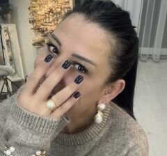 Tırtık Plaka Kenar Damla Model İnci Sallantılı Küpe
