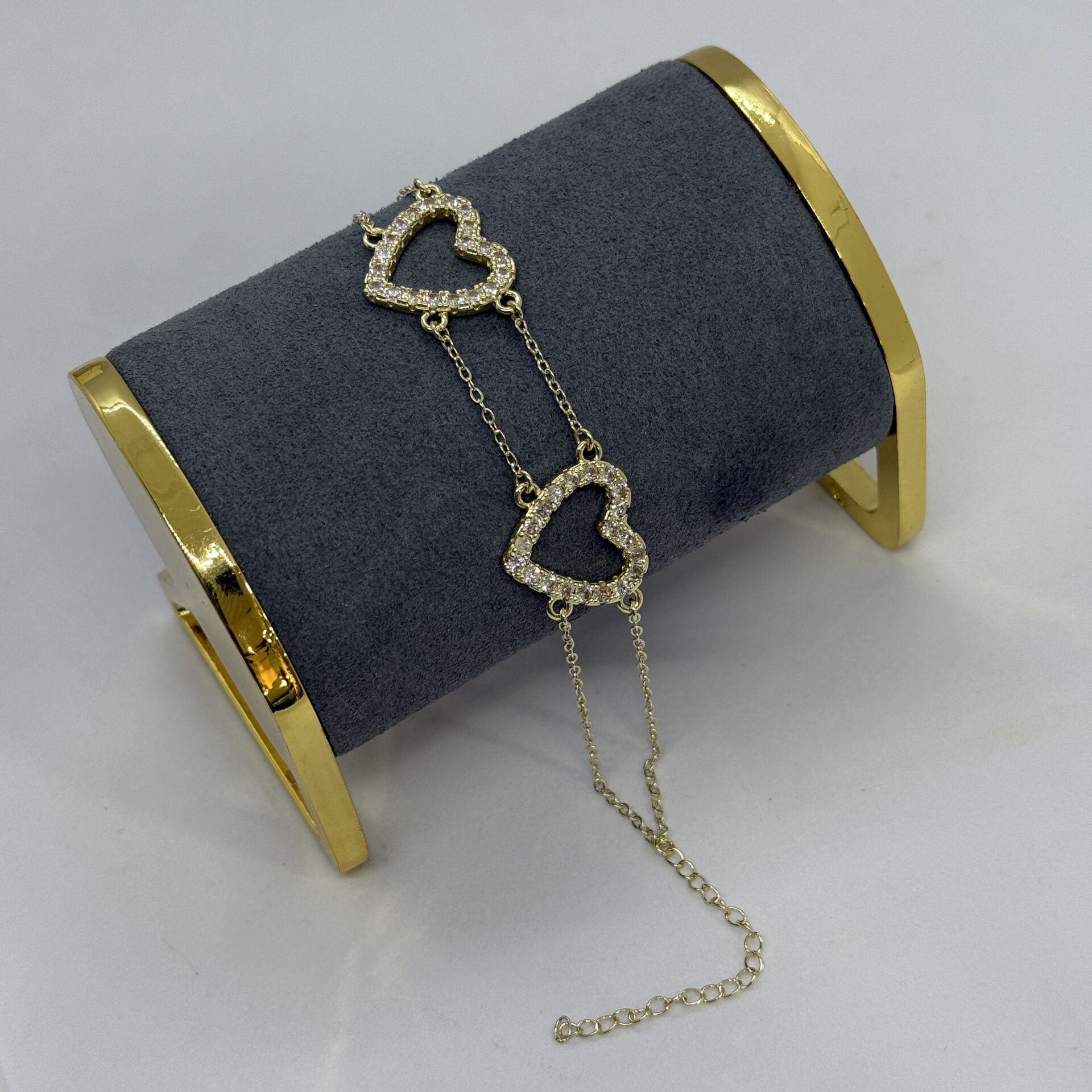 Özel Seri 14K Altın Kaplama Kalp Detay Bileklik