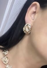 Özel Seri Dövme Plaka Oval Küpe