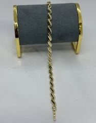 Özel Seri 14K Altın Kaplama Kıvrımlı Plaka Bileklik