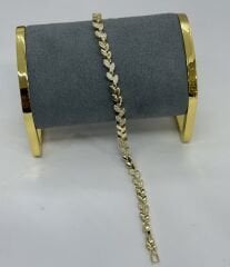 Özel Seri 14K Altın Kaplama Zirkon Taşlı Kalp Figür Bileklik